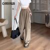 Workwear Pant Summer Plus Size Women's Casual Trousers Straight Drape Loose Wide Leg Trousers