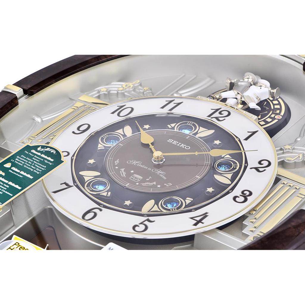 Seiko Настенные часы с кварцевым механизмом, пластиковый корпус, полиэстеровая отделка, унисекс, золотой, QXM289B