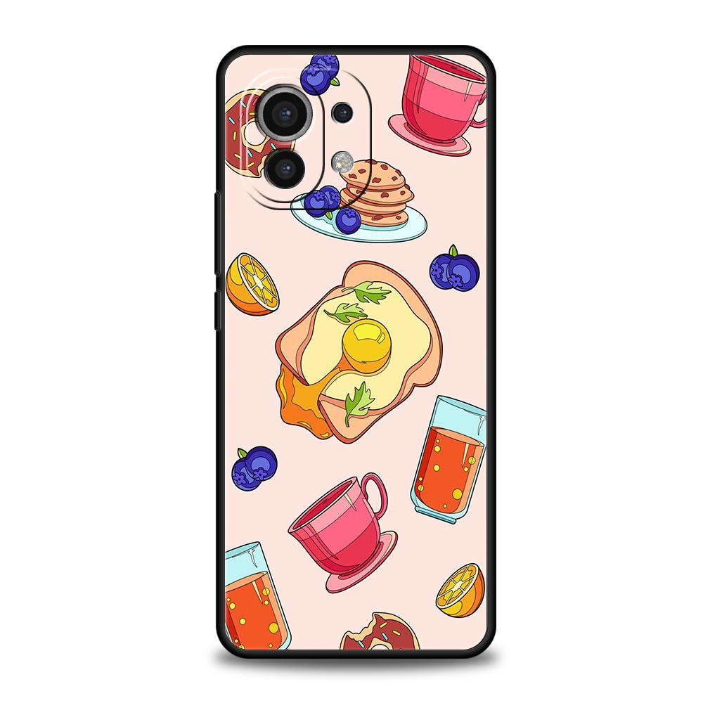Чехол для телефона для Xiaomi 15 14 13 12 Lite 14T 13T 12T Pro Poco X7 X6 X5 X4 X3 NFC F7 Ultra F6 Pro Cover Фруктовый сок Цветочный узор