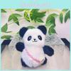 Cute Panda Padded Plush Keychain Toy For Bags Featuring Soft Short Fleece