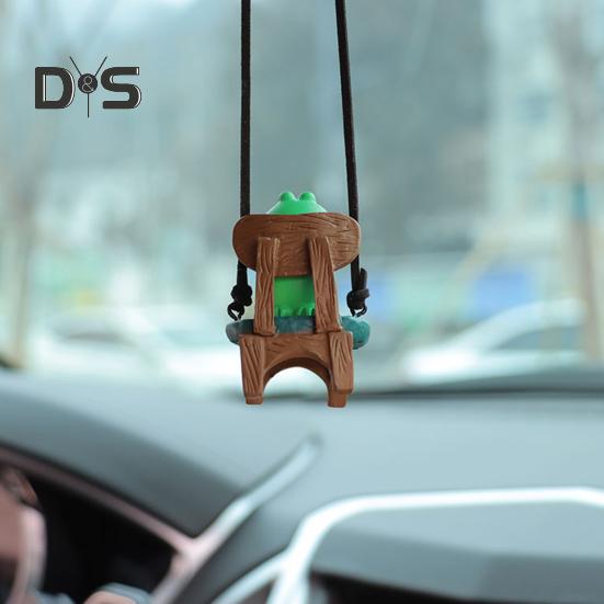 Подвесное украшение, очаровательное украшение в виде мультяшной лягушки со шнурком, легкое вешание, украшение для зеркала заднего вида, подвеска для салона автомобиля