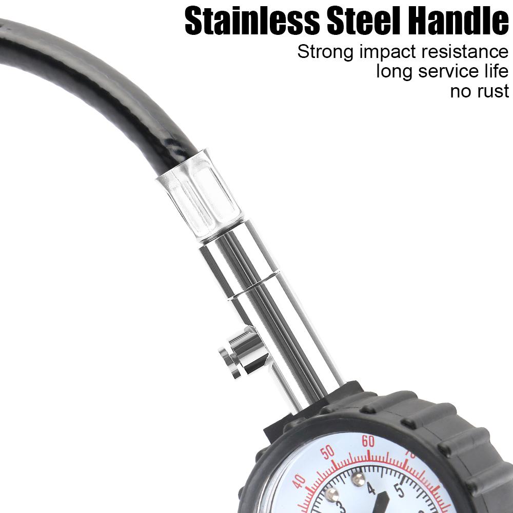 Car Tire Pressure Gauge Monitor for Auto Motorcycle Monitoring System Long Tube Meter High Precision Tyre Air Tester 0-100PSI