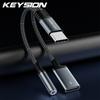 KEYSION 2 In 1 Type C To 3.5mm Earphone DAC Audio Type C Headphone Jack Adapter PD 60W Fast Charging Splitter for iPhone 15 Pro