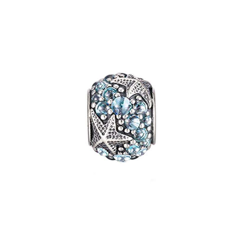 Pandora Кулон Звезда Моря Бусины Унисекс Стиль для Пары Серебряный 791905CZF
