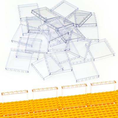 30 уникальных прозрачных кирпичиков 1x6x5 Классический - Окно Большой набор строительных блоков Плоская пластина (прозрачный) Идеально подходит для столов для активных игр, творчества и