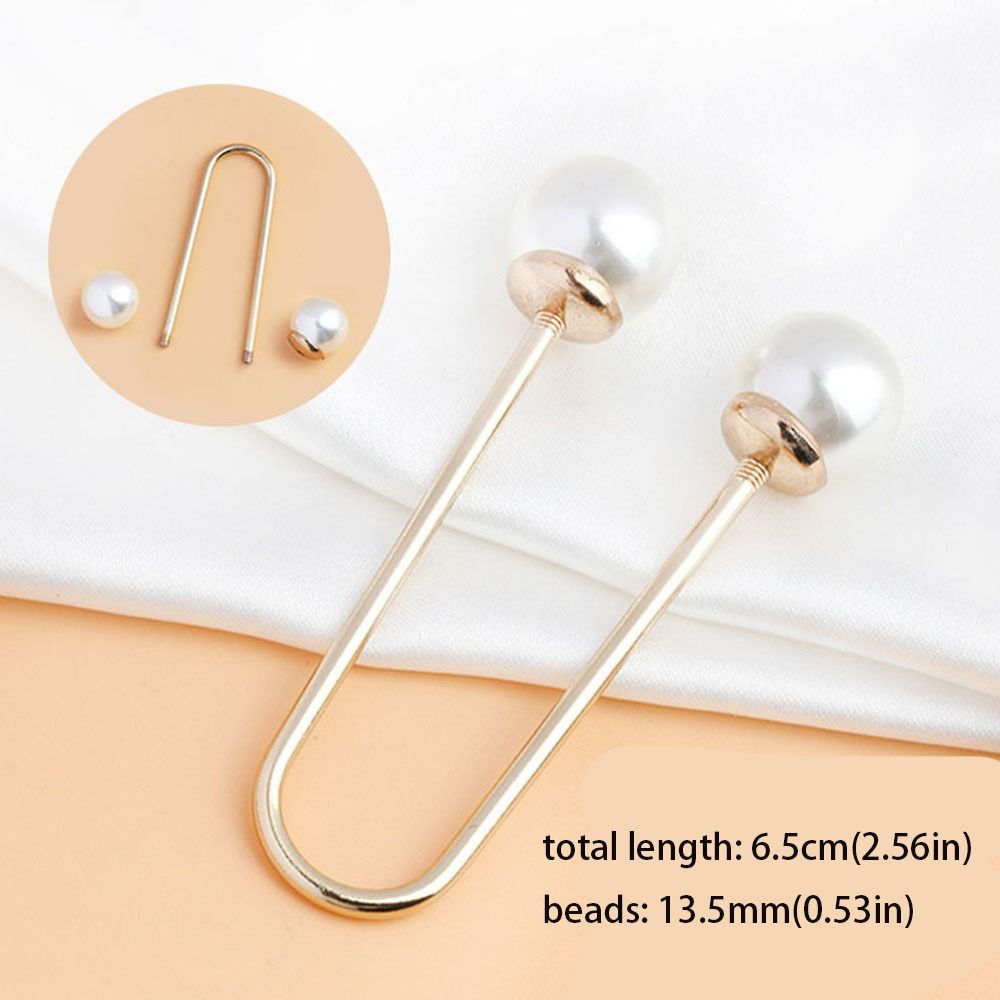 Pearl U-shaped Double Head Brooch Zinc Zinc Alloy Clothing Accessories Women