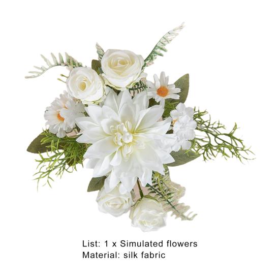 1 Bouquet Artificial Flower No Watering Decorative Portable Beautiful Faux Silk Dahlia Branch Artificial Flower for Wedding