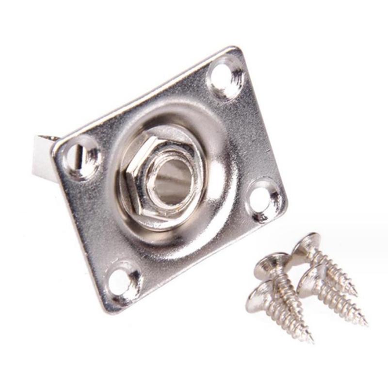 Guitar Replacement Part 1/4'' Square Output Jacks Plate Guitar Bass Jacks Socket