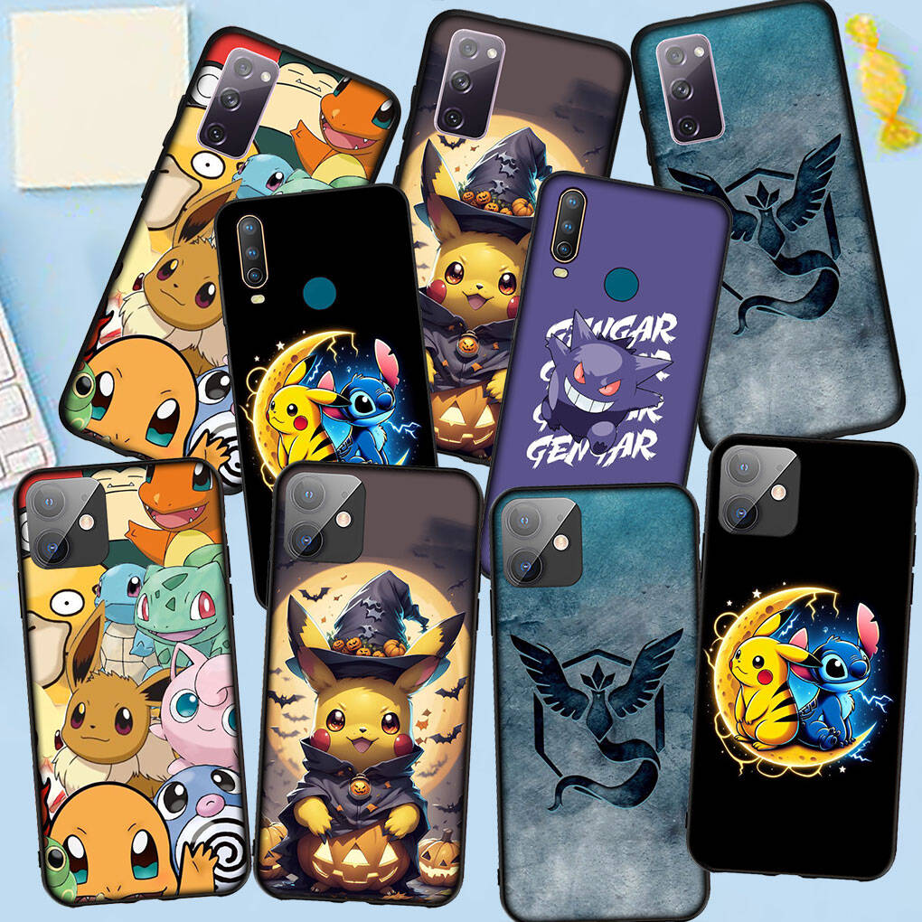 Phone Case for Samsung Galaxy S25 S23 S22 S24 Ultra FE Plus A05 A06 A15 A16 A36 A37 A35 A52 A54 A55 A56 A57 A25 A53 A17 Anime Pokemon GO Pikachu Cover