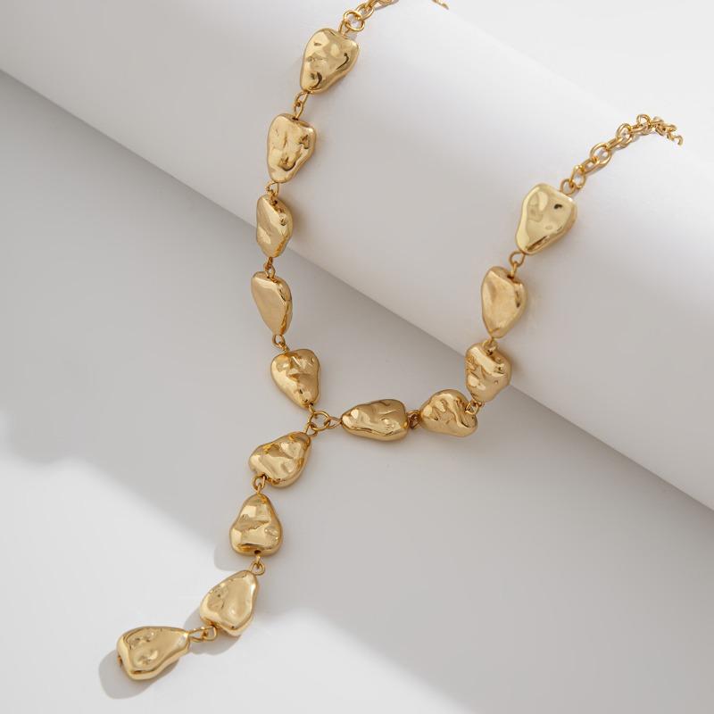 Irregular Baroque CCB Beaded Y-shaped Clavicle Chains Women Necklace Water Drop Beads Pendant Necklace for Girls Fashion Jewelry