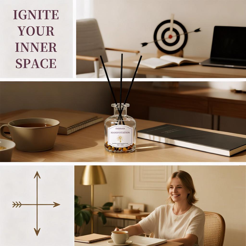 1 шт. 50 мл Безпламенный аромадиффузор для эфирных масел - Аромат для комнаты, Домашний безпламенный благовонный диффузор, Освежитель воздуха для спальни и туалета.