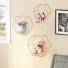 Hexagon Wall Shelf 3 Hanging Shelves, Loft Wall Shelf ShelvesIron & Wood Floating Shelves for Living Room, Bedroom, Kitchen