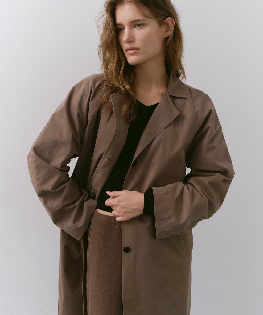 CACELE Panel Front Trench Coat, Mocha