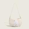 Niche Lace Bow Handbag Bag Simple and High-quality Texture Underarm Bag Sports Style and Fashionable Small Bag
