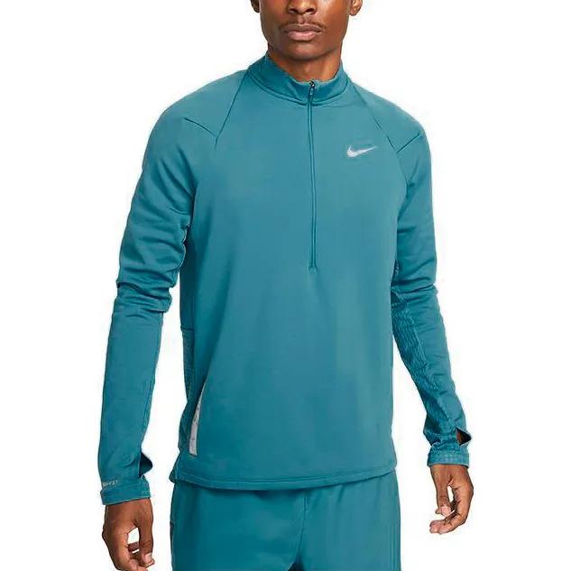 Nike T Shirts Men's Blue Stand Collar Moderate Straight Fit (Unisex) T-Shirts DV9298 379