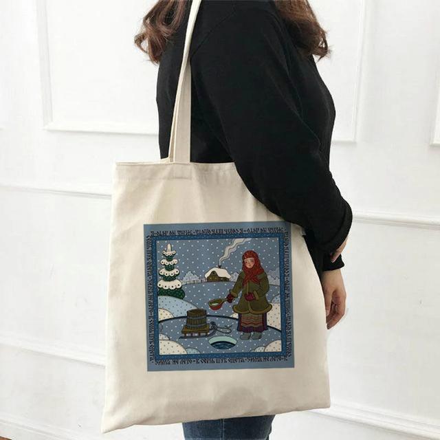 2022 Женская сумка для покупок, белая серия по охране окружающей среды, многоразовая сумка Harajuku Commuter, простая модная сумка большой вместимости