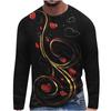 Harajuku 3D Men's Casual Long Sleeve T-shirt Flower 3D Printed Loose Summer Fashion Street Loose Oversized T Shirt Casual Loose