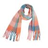 Winter Female Lattice Imitation Cashmere Scarf for Women Thick Warm Pashmina Bufanda Shawl Rainbow Tassel Echarpe Poncho Stoles