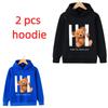 Spring Autumn Children Hoodies Kawaii Hi Bear Print Girls Boys Kids Clothes Casual Kids Sweatshirt Pullovers Tops