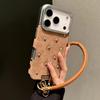 Осень и Зима Коричневые Кожаные Цветы-Банты для IPhone17promax для Apple 16 Чехол для Мобильного Телефона 14 Мягкий 13