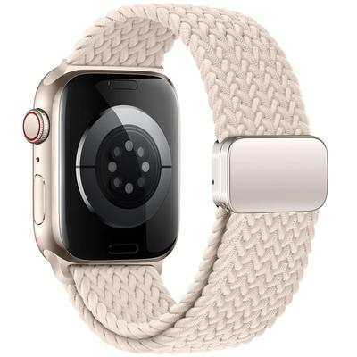 Нейлоновый ремешок для Apple Watch Band 44 мм 40 мм 45 мм 49 мм 41 мм 38 мм магнитная застежка плетеный браслет iWatch series10 9 8 7 6 5 Ultra 2