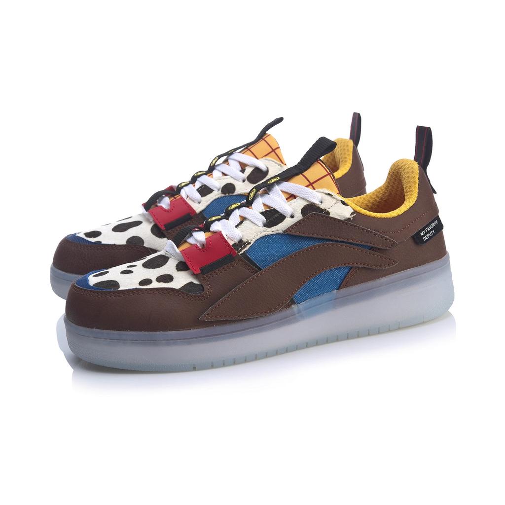 Li Ning Disney Toy Story Woody Удобные низкие кроссовки женские кроссовки темно-коричневые AGCP342-1