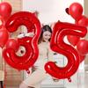 1pcs-32 Inch Bright Red Aluminum Foil Digital Balloons 0-9- Perfect for Birthday Parties and Celebrations, Easy To Use, No Power Required