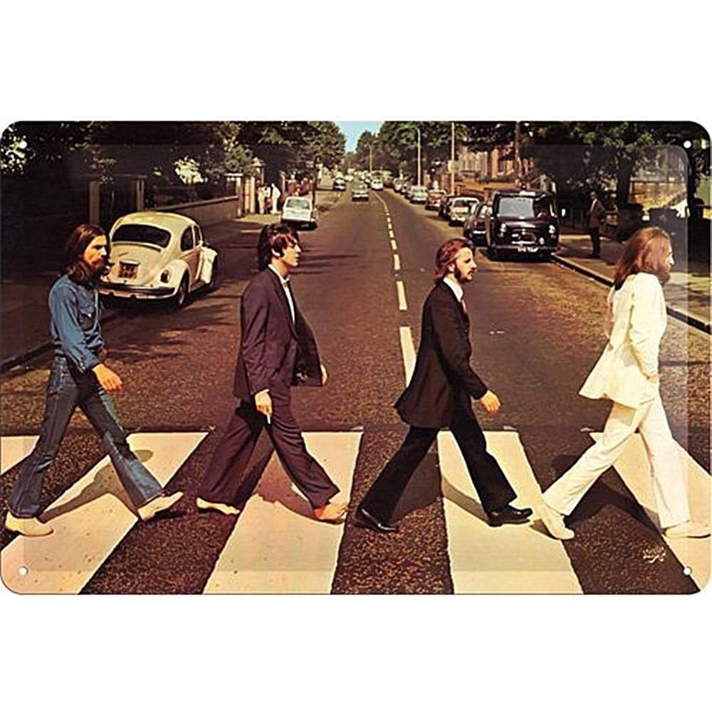 Nostalgic-Art Ретро жестяная табличка Fab4 Abbey Road - Винтажный металлический дизайн, Подарок для фанатов Beatles, Декоративное настенное искусство
