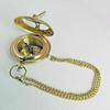 Vintage Brass Compass Push Button Sundial Pocket Hiking Gift Compass