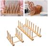 1Pc Kitchen 2/3/4/5/6/7/8 Grids Drying Shelf Wooden Dinnerware DIY Display Stand Holder Drainer