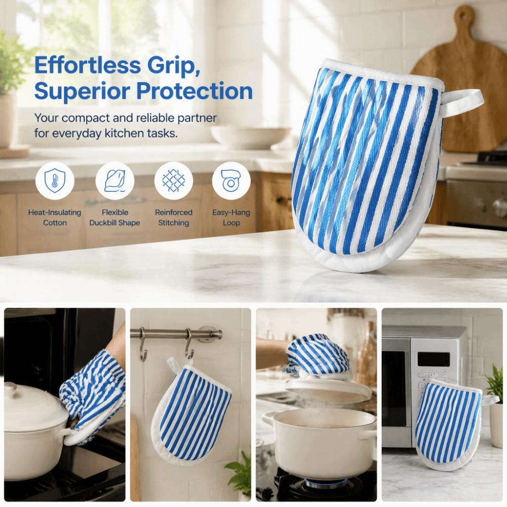 2PCS Heat Resistant Kitchen Oven Glove Mini Cooking Mitten Microwave Oven Casserole Pot