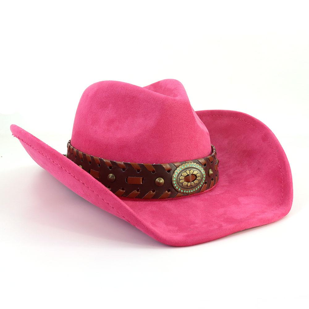 Замшевая шляпа Fedora Ковбойские шляпы в стиле вестерн Замшевая ковбойская шляпа в стиле вестерн Мужская и женская ковбойская шляпа с большими полями с каплевидным верхом