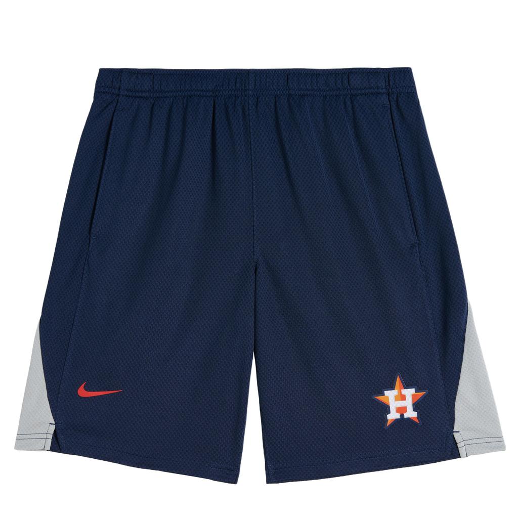 Nike X Коллаборация MLB Хьюстон Астрос Логотип Цветовой блок Дышащие спортивные шорты Унисекс шорты Темно-синий 3Z3B7SAHB-HOU