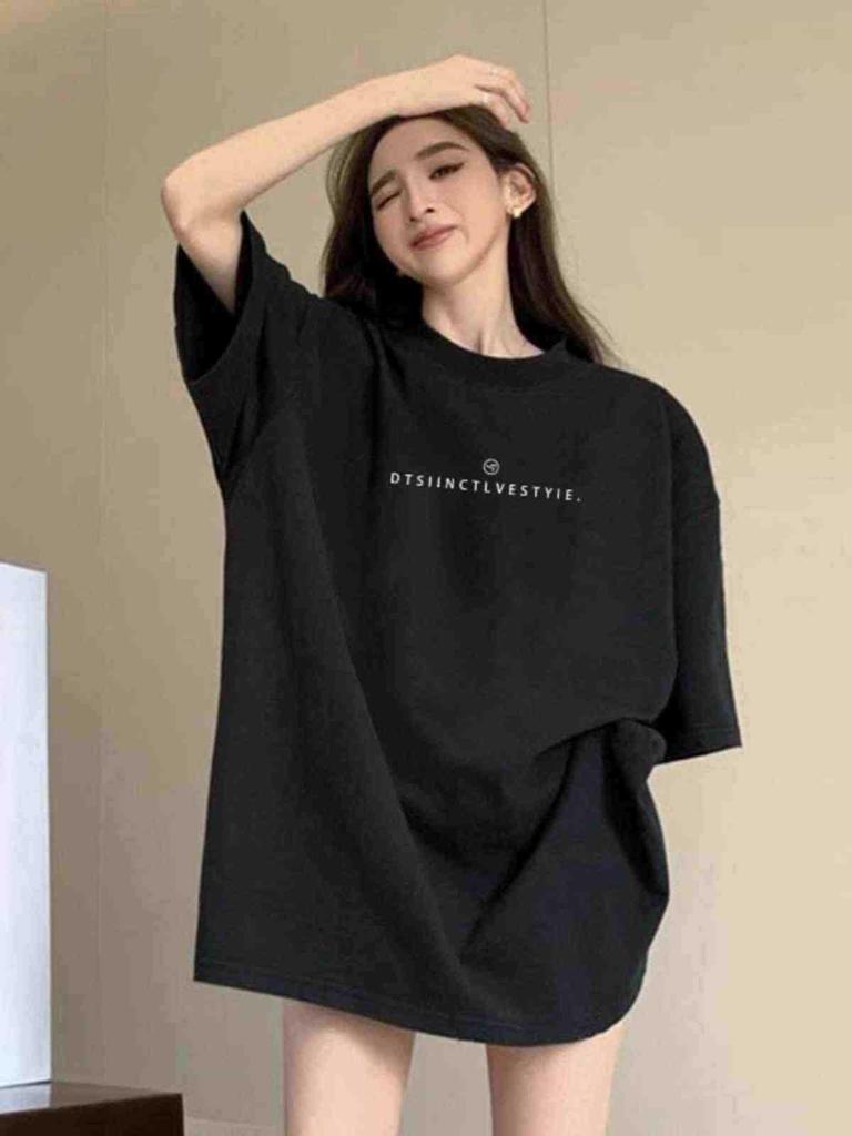 Plus Size Women's Summer Cotton T-Shirt: Stylish, Loose-Fit, Mid-Length, Sweet & Cool