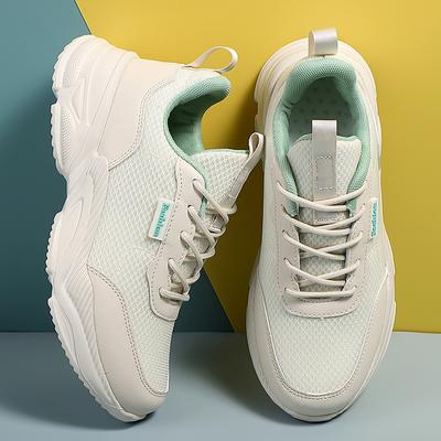 Весенняя женская спортивная обувь, женские белые прогулочные кроссовки на шнуровке для бега, 4 цвета