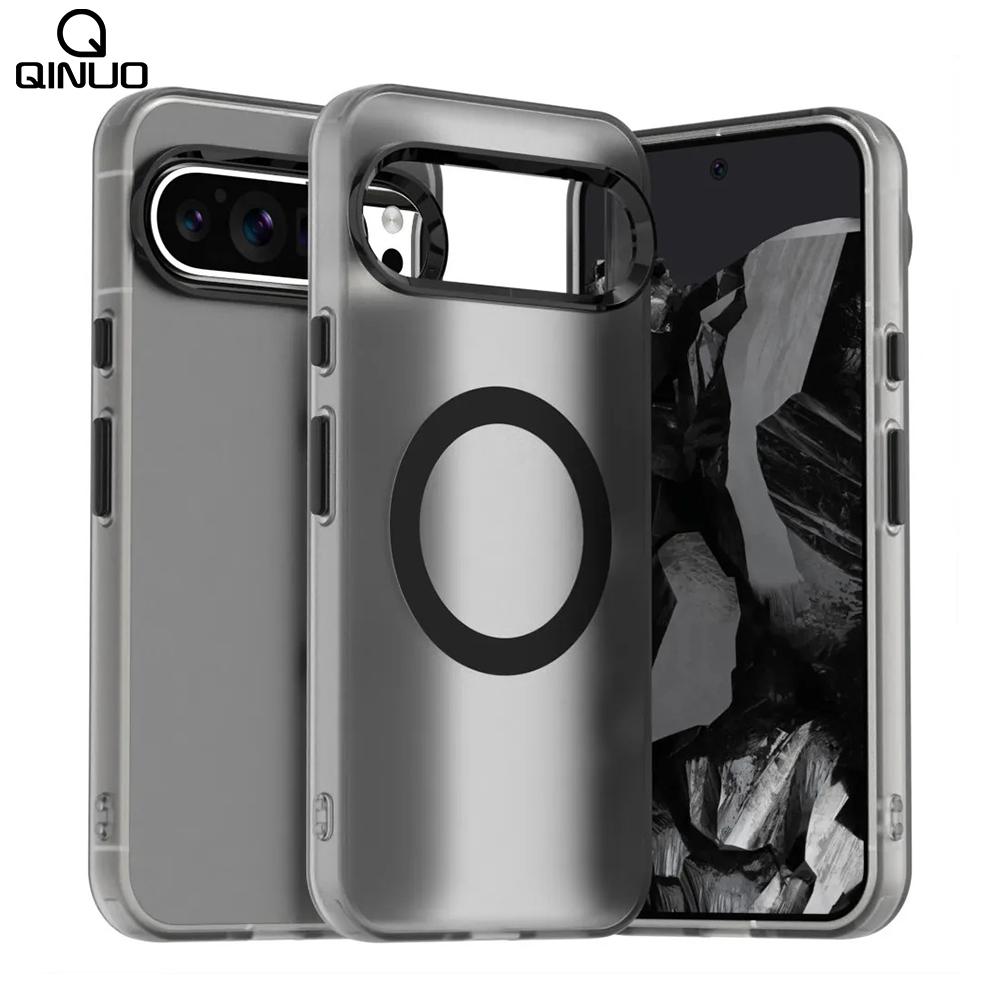 Матовый прозрачный магнитный чехол для беспроводной зарядки для Google Pixel 10 9 8 Pro XL 9A 8A Для Ударопрочный чехол-броня конфетного цвета