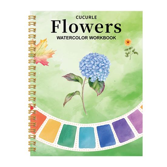 Акварельный блокнот для начинающих Пошаговое руководство по рисованию Иллюстрации животных и цветов Бумажная раскраска для изучения техник