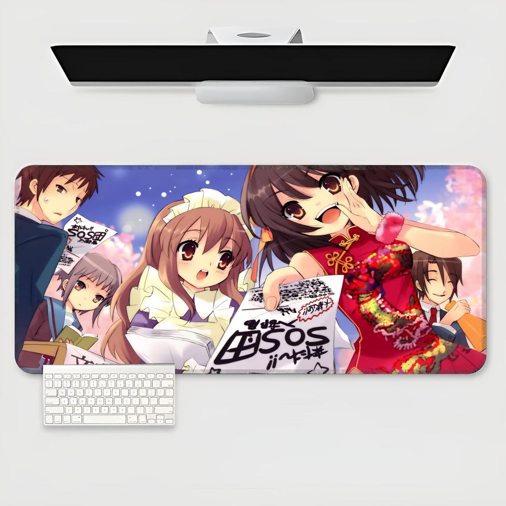 Коврик для мыши The Melancholy of Haruhi Suzumiya игровая клавиатура XXL Коврик для мыши Большой Компьютер Ноутбук Нескользящий Коврик для стола Клавиатура Коврик для мыши