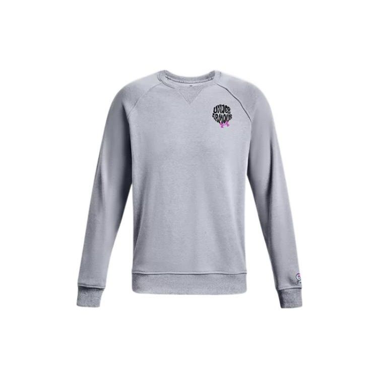 Under Armour Толстовка с круглым вырезом и буквенным принтом, мужская толстовка серая 1373837-035