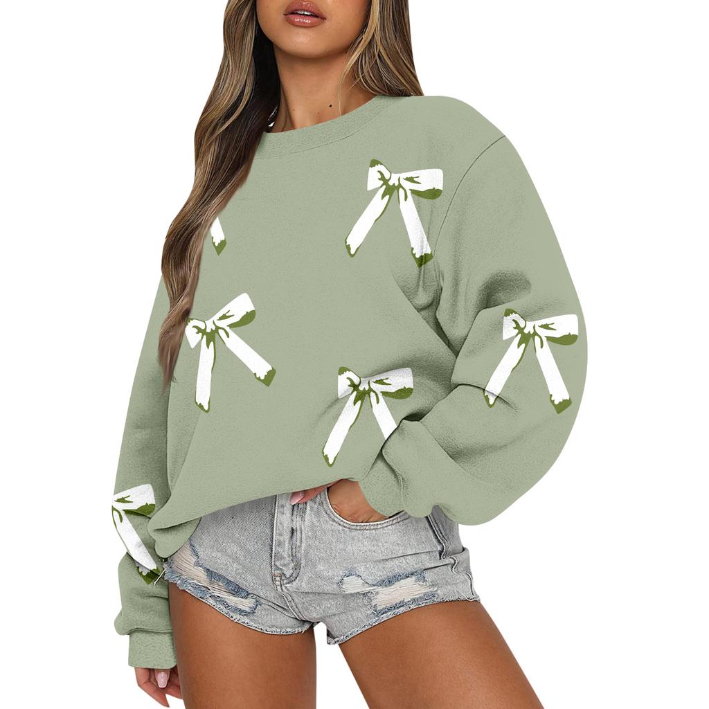 Женские топы Женский свитшот с длинным рукавом Повседневный с круглым вырезом Свободного кроя Пуловер Флисовые топы