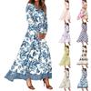 Женские летние платья Повседневные платья макси с длинным рукавом Милые платья макси с цветочным принтом Платья для гостей на свадьбу Легкие платья