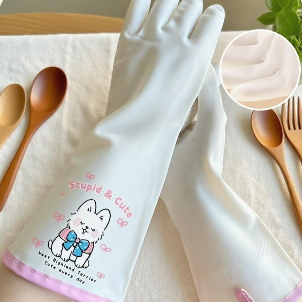 Прочные Удлиненные Кухонные Перчатки для Уборки Латексные Утолщенные Бытовые Перчатки Износостойкие Перчатки для Мытья Посуды Бытовые