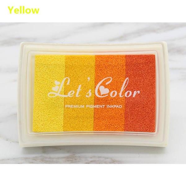 1 Piece Creative Stationery Four-color Gradient Ink Pad DIY Finger Print Painting Seal Stamp Ink Pad