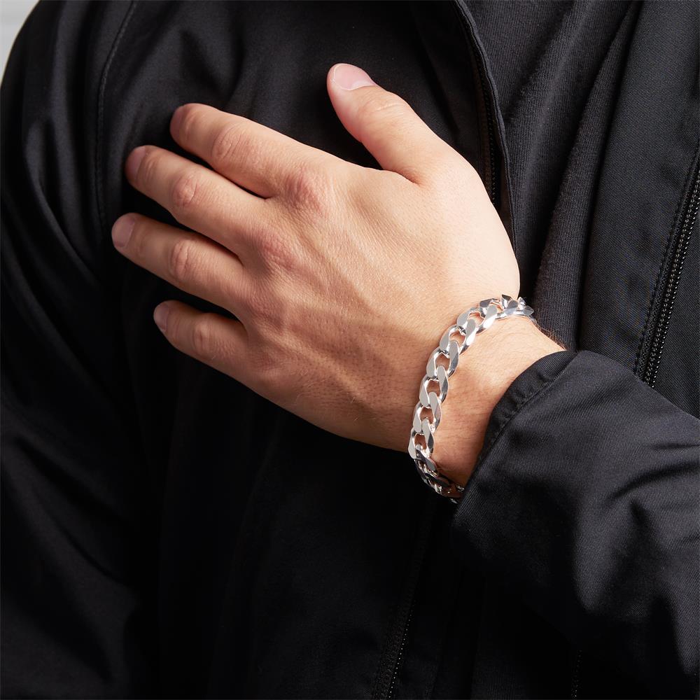 Men' Silver Bracelet DIAMONDED 925 SILVER Bracelet 6mm/19cm
