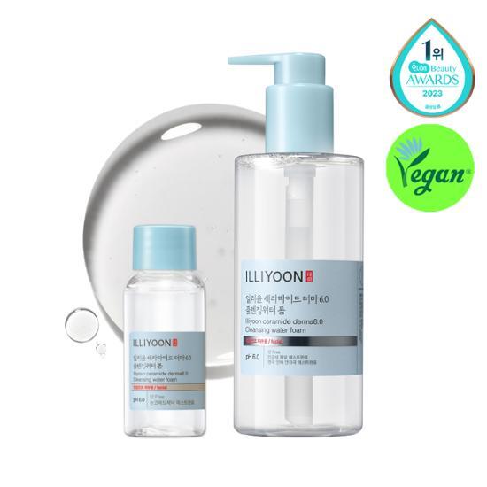 Illiyoon Ceramide Derma 6.0 Cleansing Water Foam Special (250+30ml) and Individual Items (250ml)