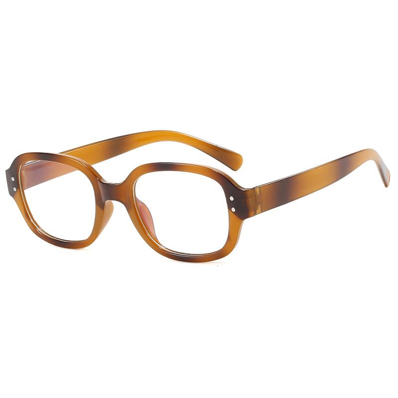 Women's Glasses Anti-Blue Light Fashion Personality Retro Artistic Modern Street Shooting Travel Commuter Rectangular Plain Glasses