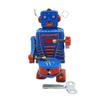 Drumming Robot Clockwork Walking Toy Iron Metal Vintage Mechanical Clockwork  Collection