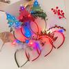 Рождественский ободок для волос Рождественское украшение 2025 Повязка на голову Светящиеся заколки для волос Рождественский подарок для девочек мальчиков Navidad