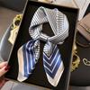 Korean Version Of Simple Printed Scarf Square Scarf 70Cm Women'S Versatile Shawl Imitation Silk Professional Scarf Silk Scarf