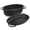 Granite roaster with lid 2in1 GRANDE 10 l, 43x28 cm
